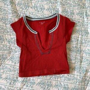 Urban Outfitters Red and Gray Crop Top